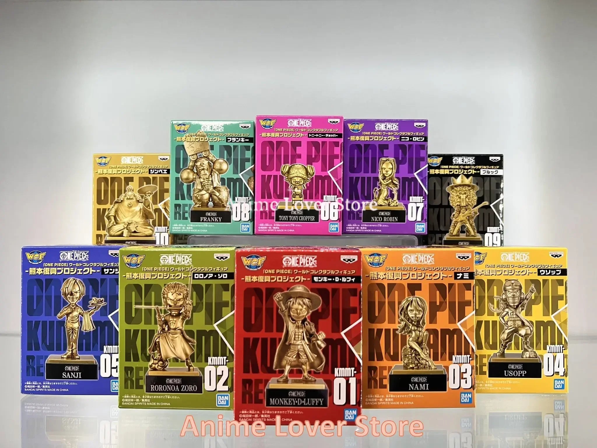 BANDAI original One Piece Gold Edition: Mini figures – Full crew set