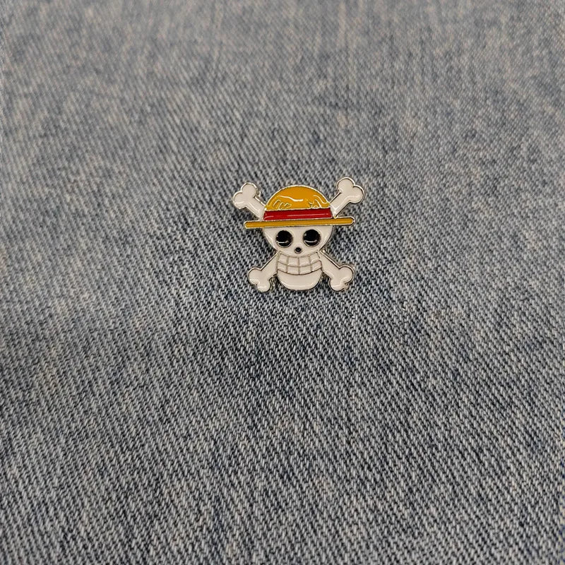 One Piece Straw Hat Crew Metal Pin | Luffy Jolly Roger Badge