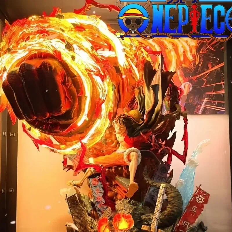 One Piece: Luffy LED Statue | Flame King Edition