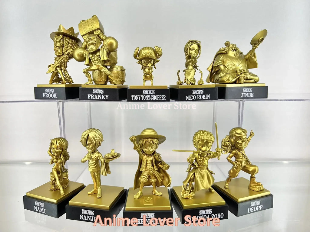 BANDAI original One Piece Gold Edition: Mini figures – Full crew set