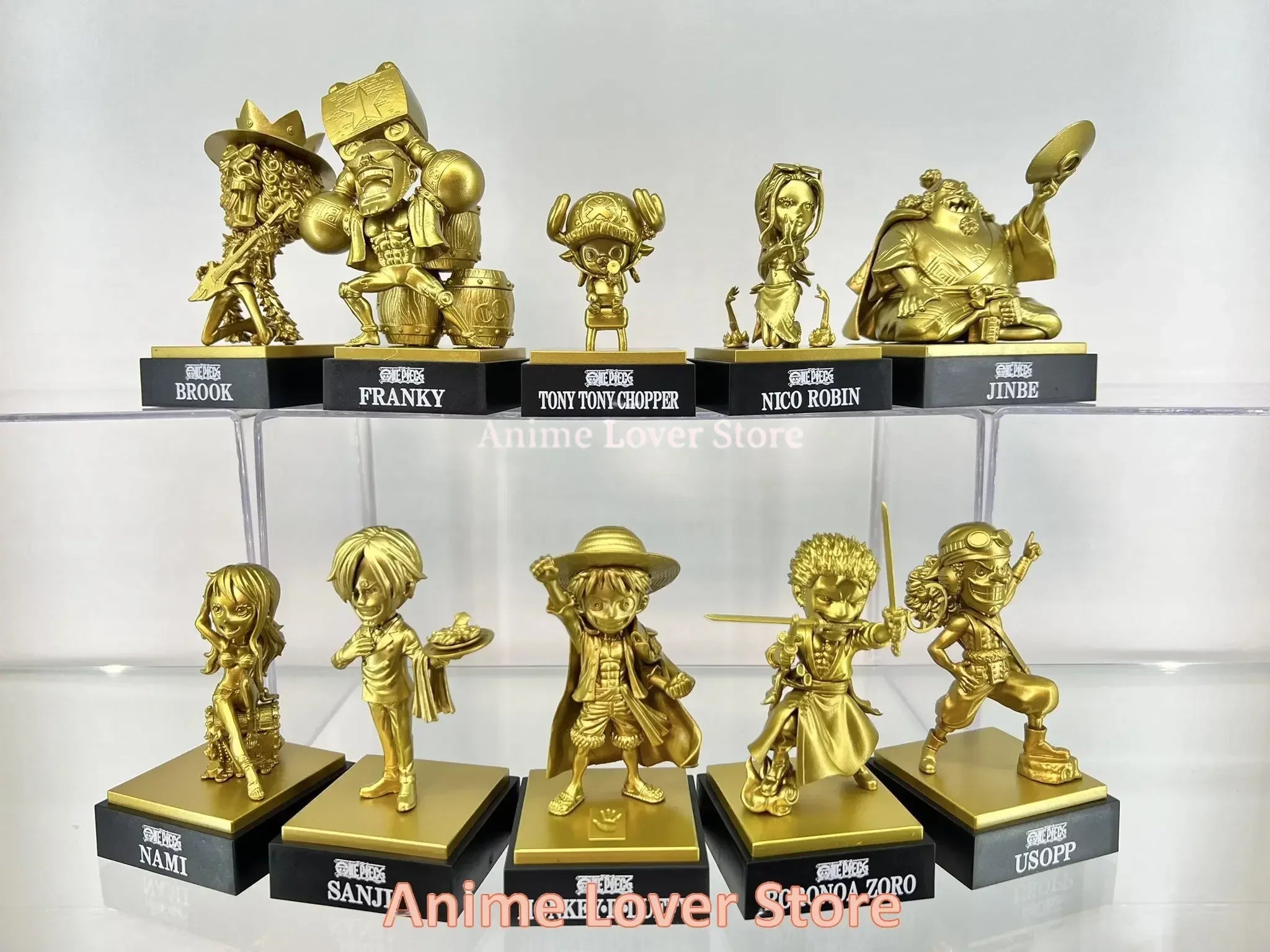 BANDAI original One Piece Gold Edition: Mini figures – Full crew set