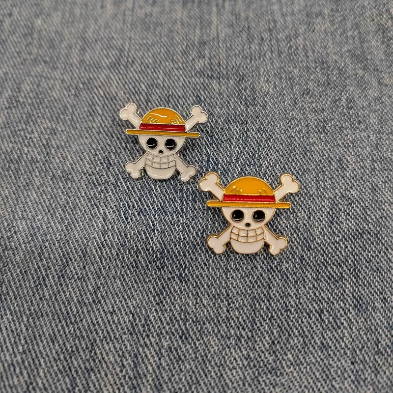 One Piece Straw Hat Crew Metal Pin | Luffy Jolly Roger Badge