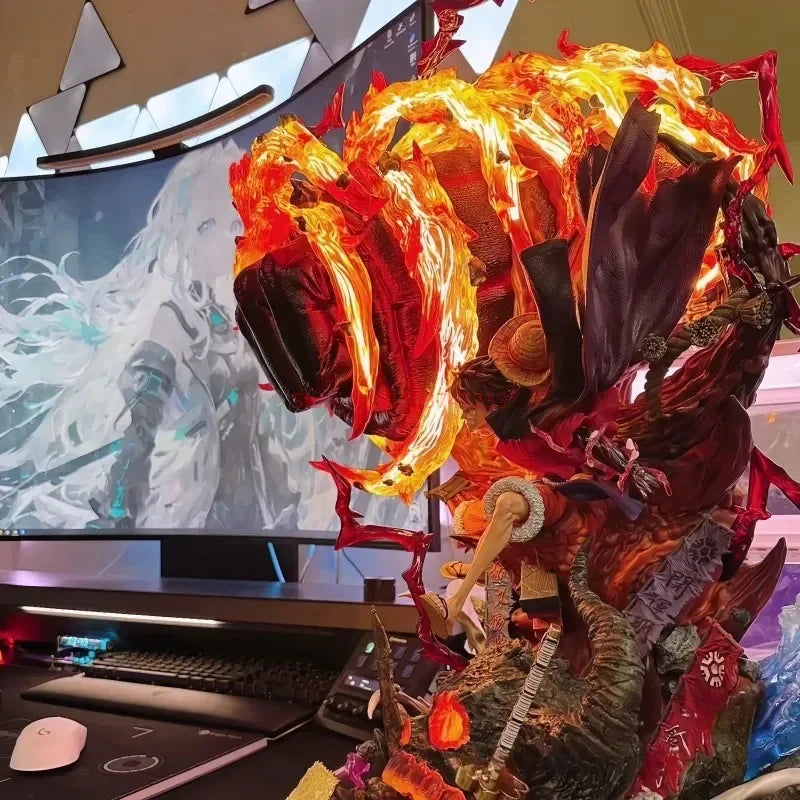 One Piece: Luffy LED Statue | Flame King Edition
