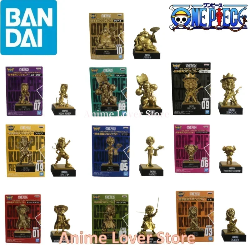BANDAI original One Piece Gold Edition: Mini figures – Full crew set