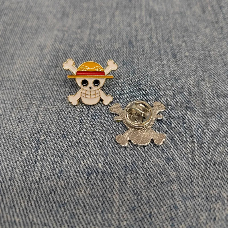 One Piece Straw Hat Crew Metal Pin | Luffy Jolly Roger Badge
